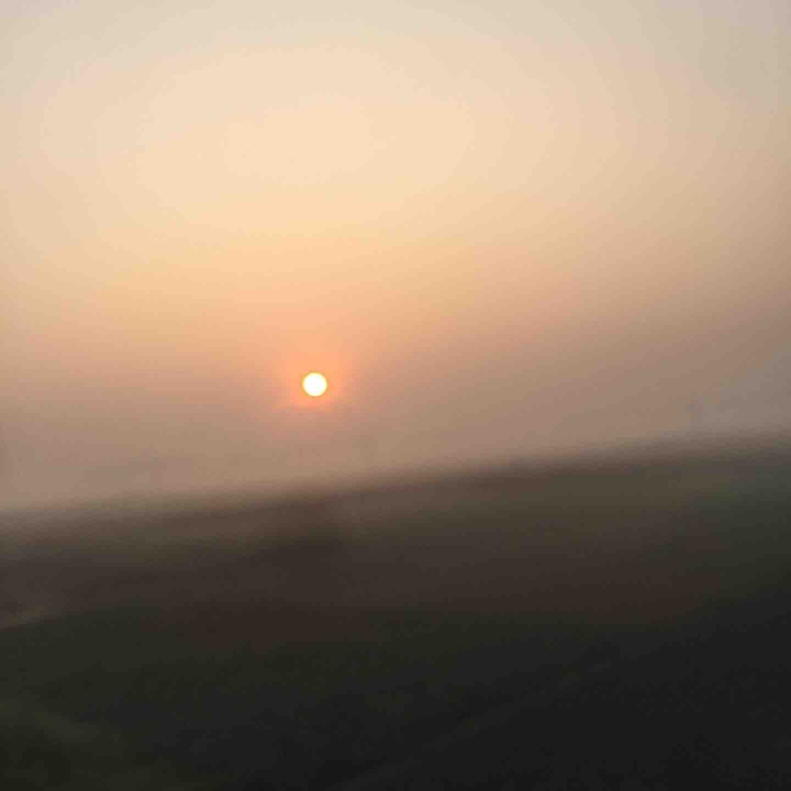 First Sun  in the early morning in winter season