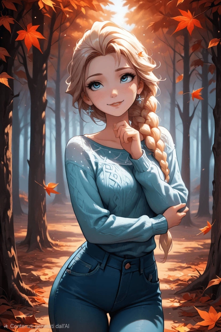 ELSA GAZES AT THE LEAVES