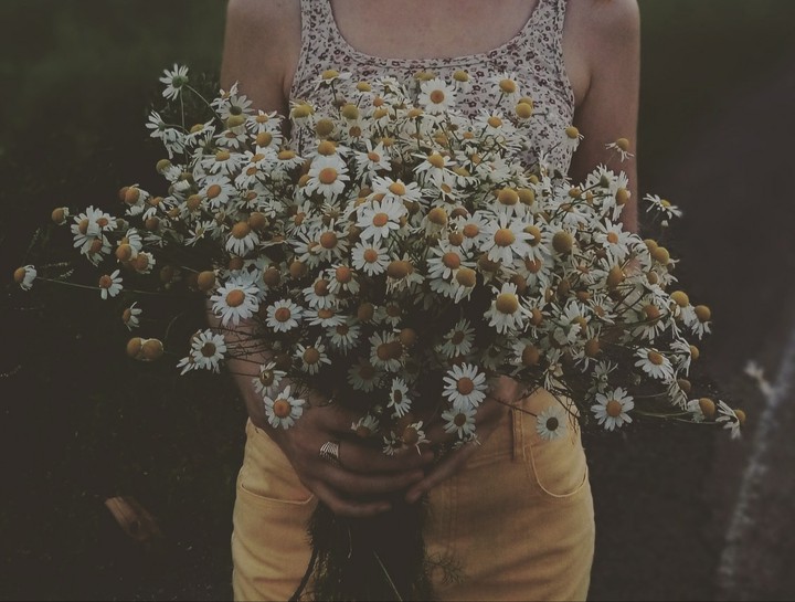 Girl with Chamomiles