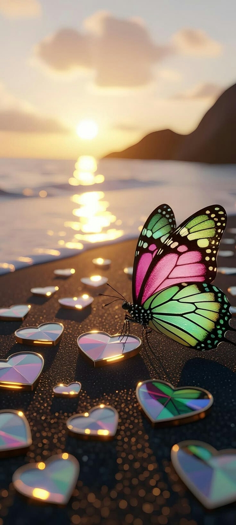insect, heart वॉलपेपर