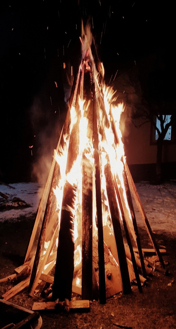 Winter bonfire