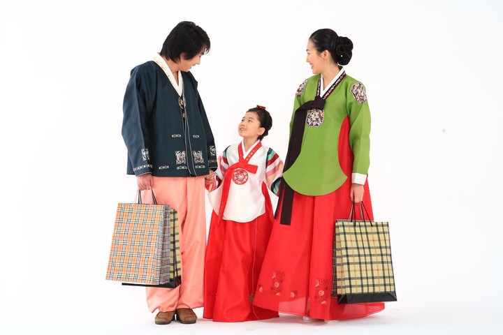 Family in Korean Dress
