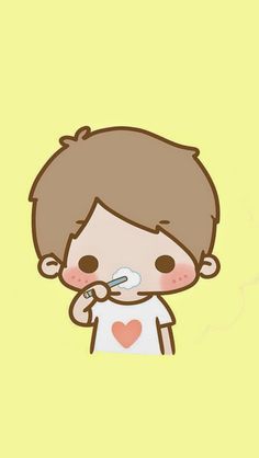 boy ? brush teeth ?