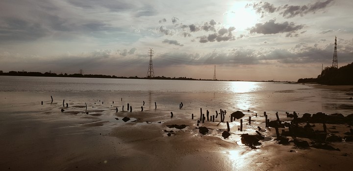 Elbe, Abendsonne, Strand