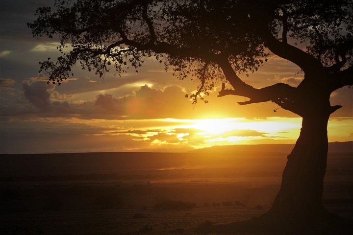 The sun sets on the Mara