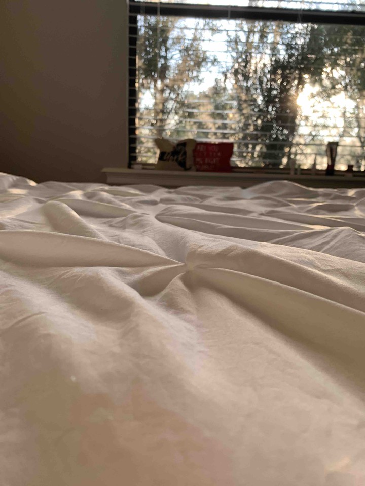 white bed