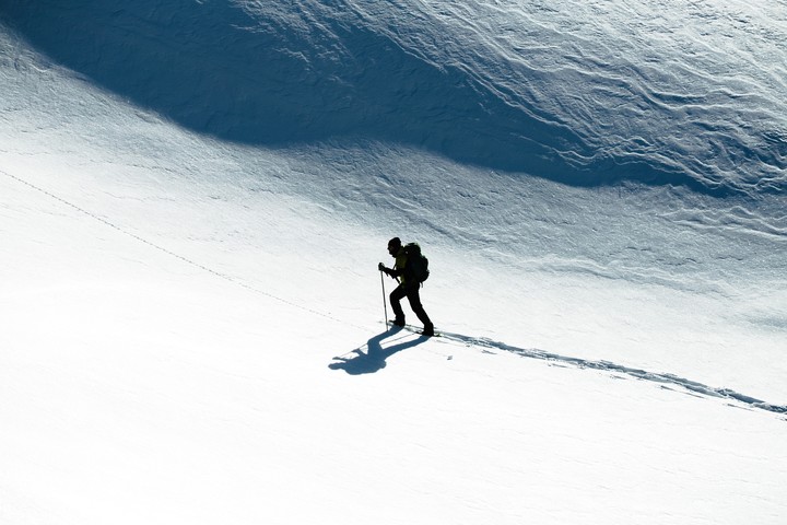 Skier Snow Climb