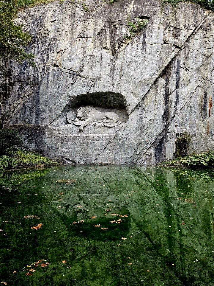 A dying lion in Switzerland