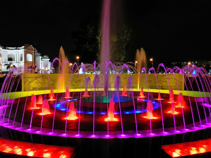 Colourful fountain