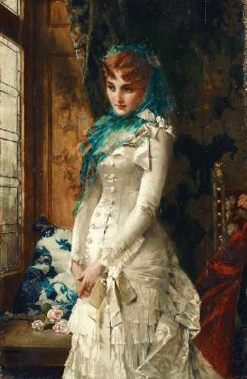 Painting > Woman with Flowers & Note