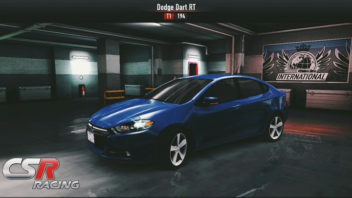 blue race car