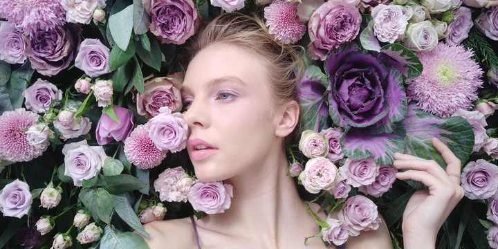 Girl with Pink Rose