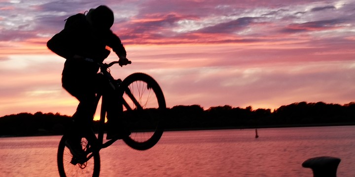 Biker in Aktion