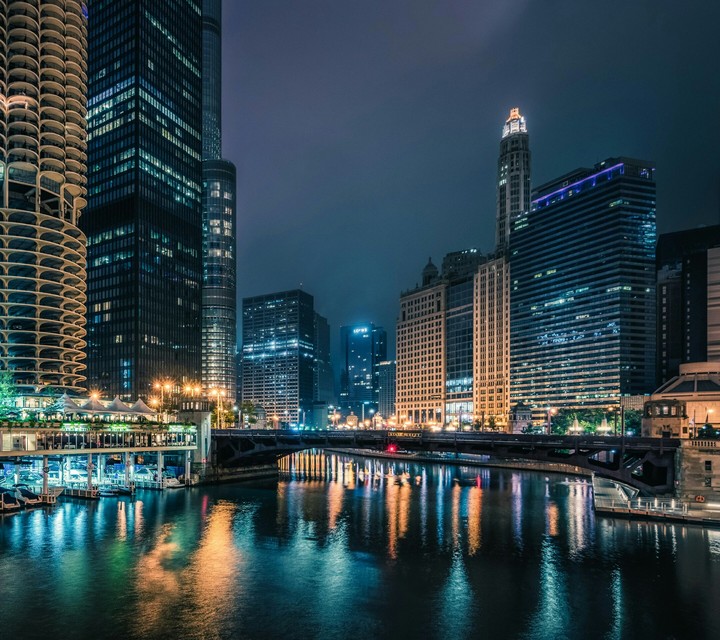 Chicago at night