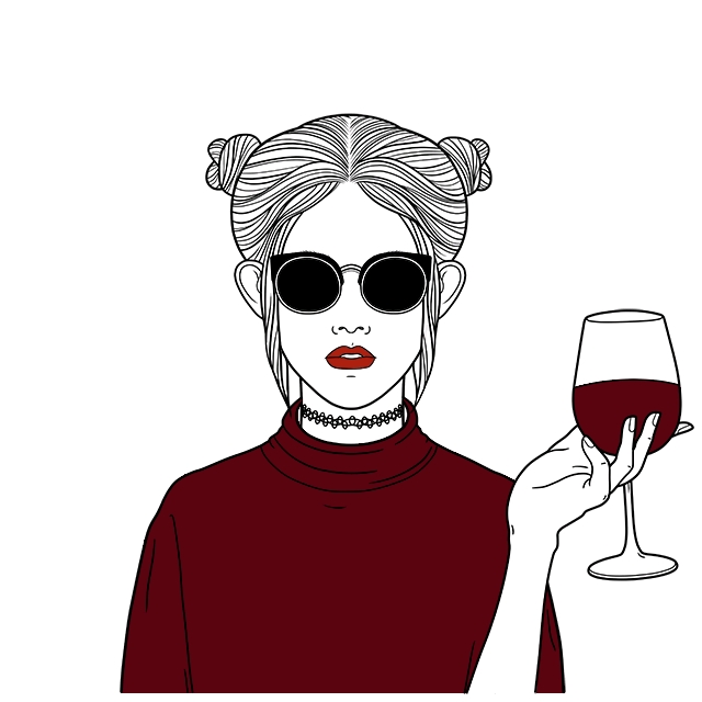Wine decorates the girl