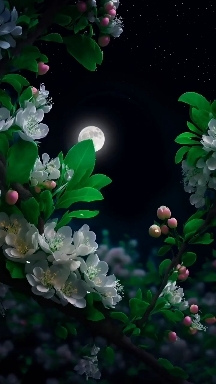 Flowers in full moon