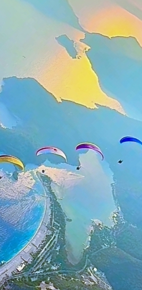 tapety blue, parachuting