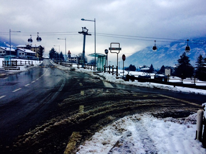 Crossing snowcapped