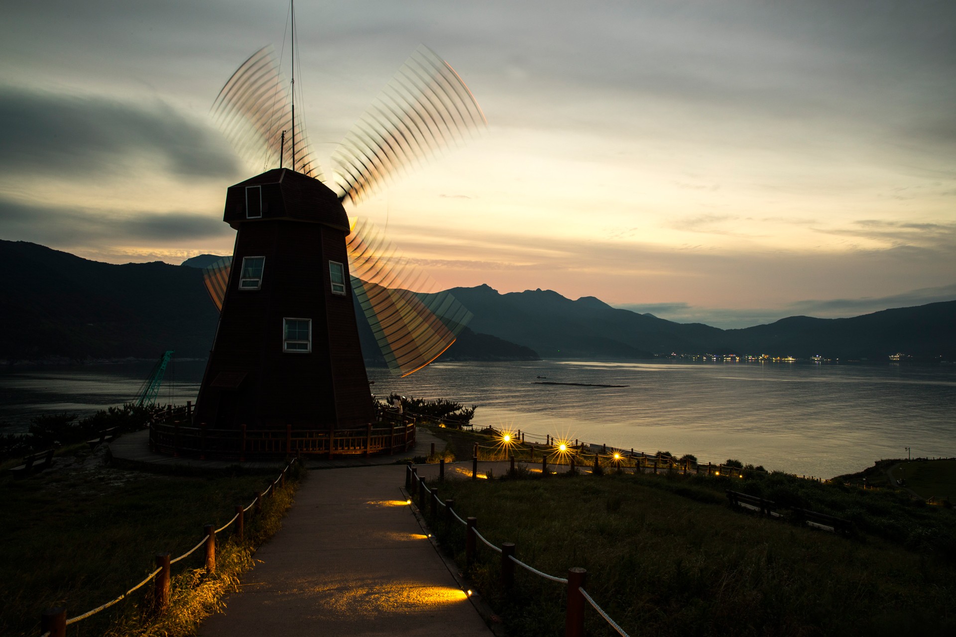 Windmill on riverside