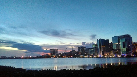 Buildings and clouds