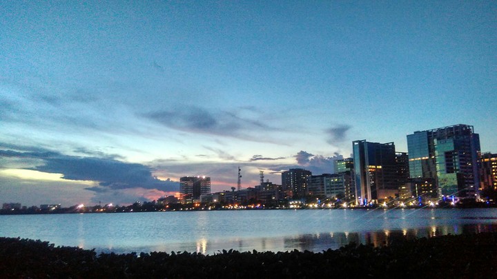 Buildings and clouds