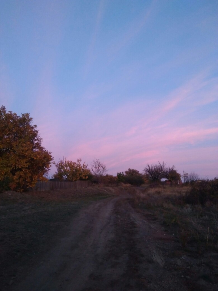 закат в небе