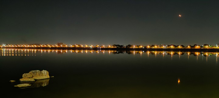 Reflection of Light & Crescent Moon!