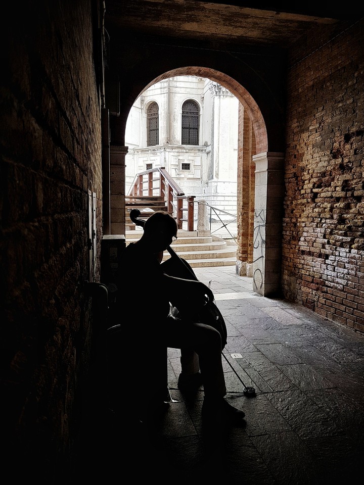 Silhoutte of a Cellist