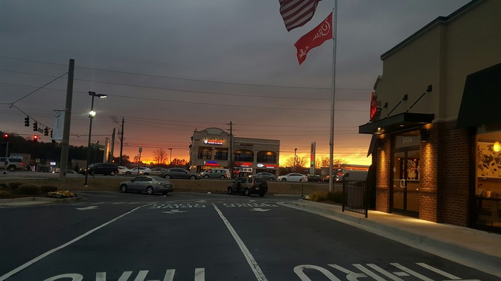 working sunset