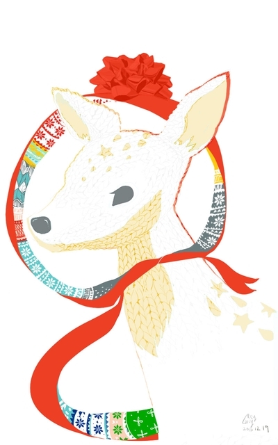 venado blanco navideño