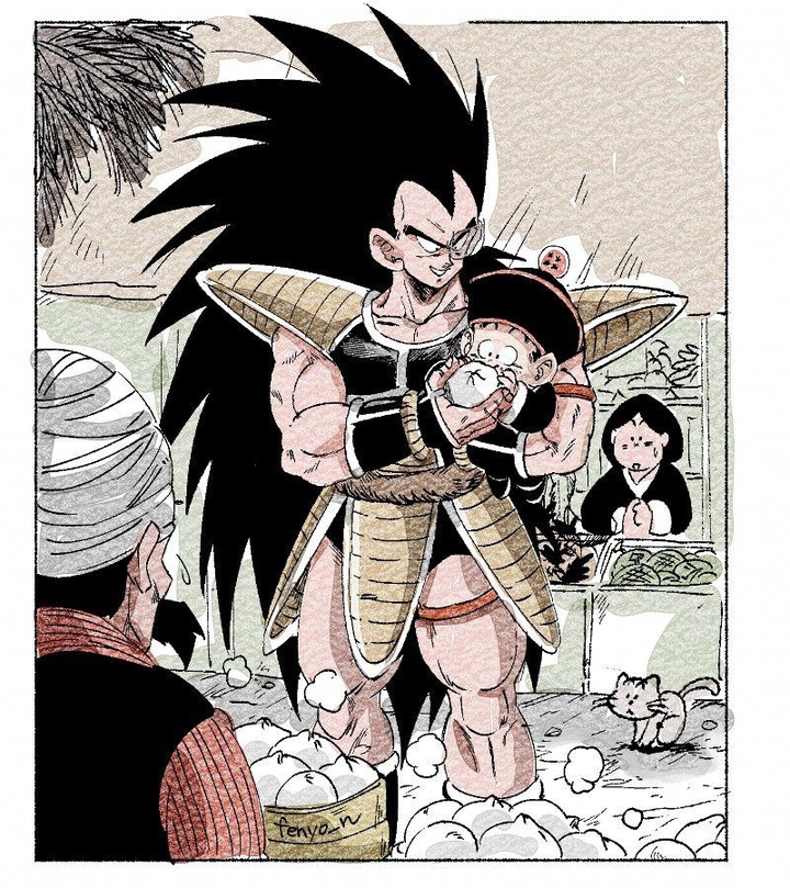 uncle raditz and nephew Gohan enjoying streetfood !!