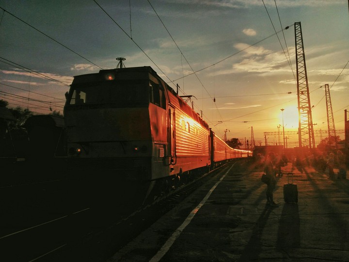 Train&summer sunset