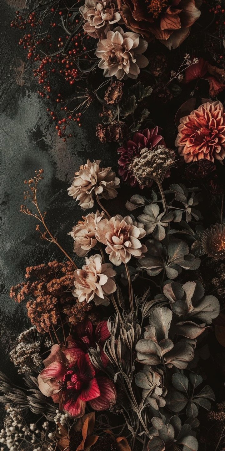 DARK AUTUMN FLOWERS