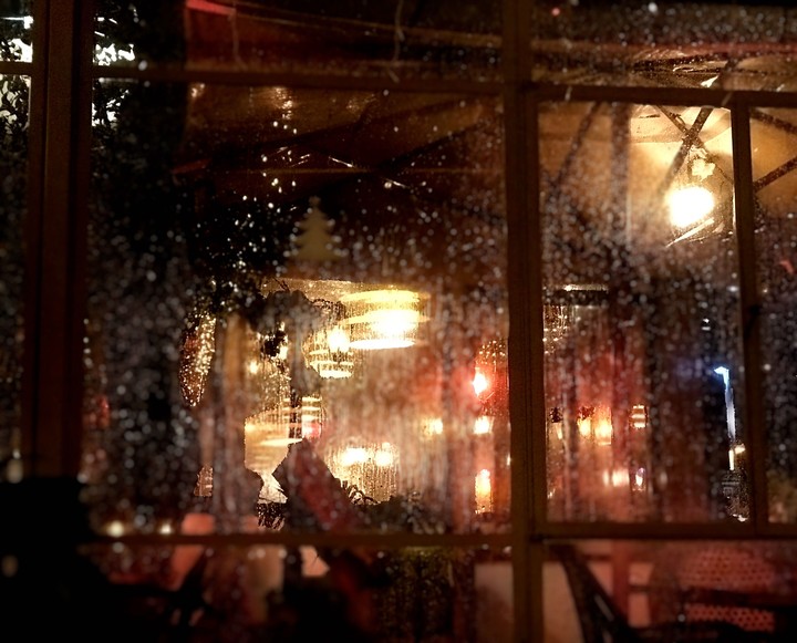 through the window
