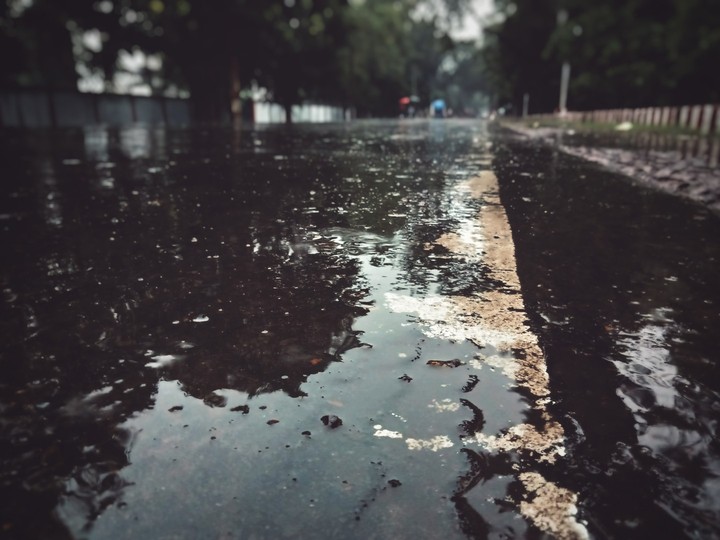 It rained