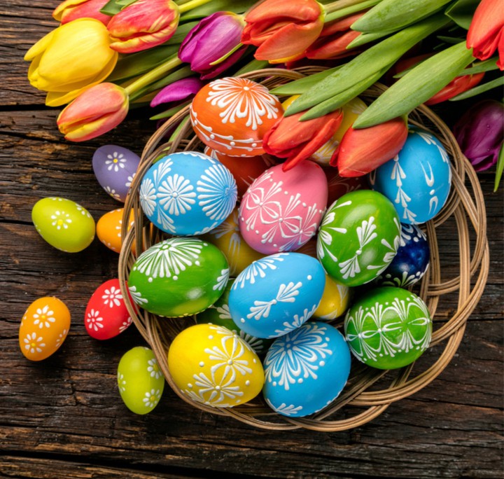 tulips & hand-painted eggs
