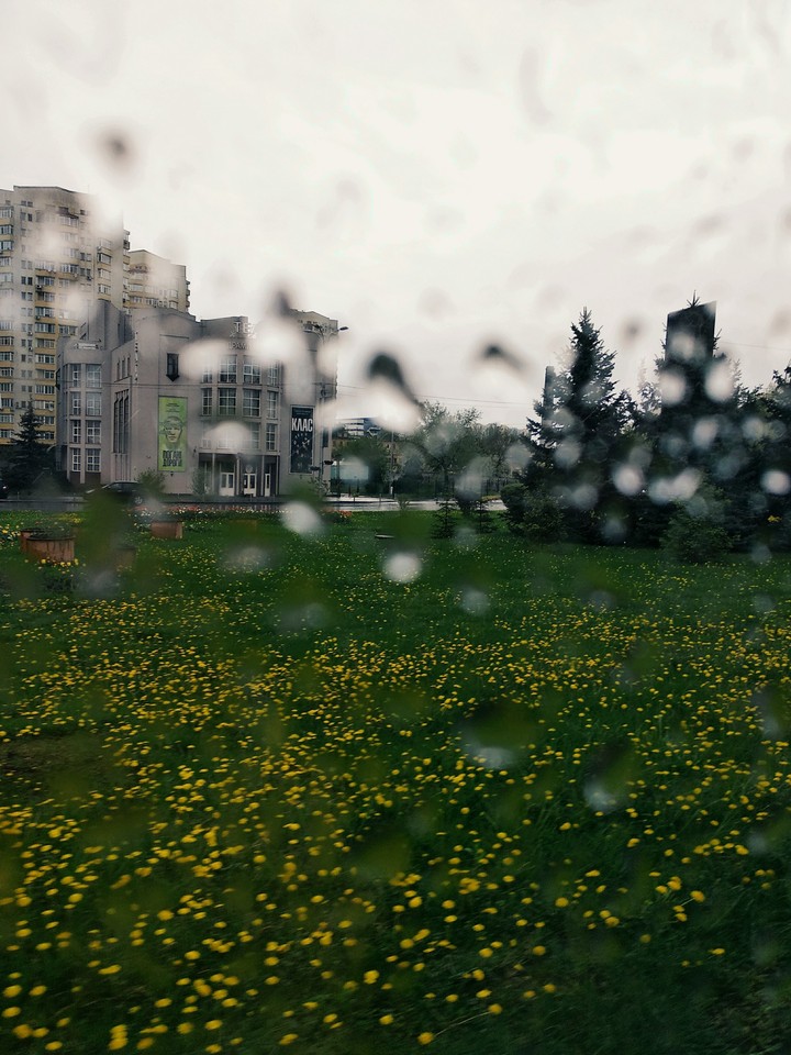 on the other side of the glass