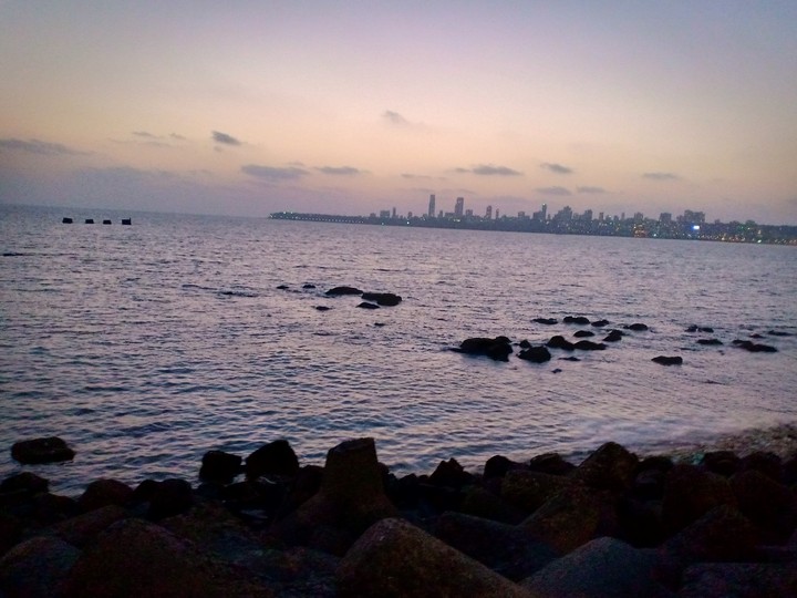 peace sunset sea waves purple