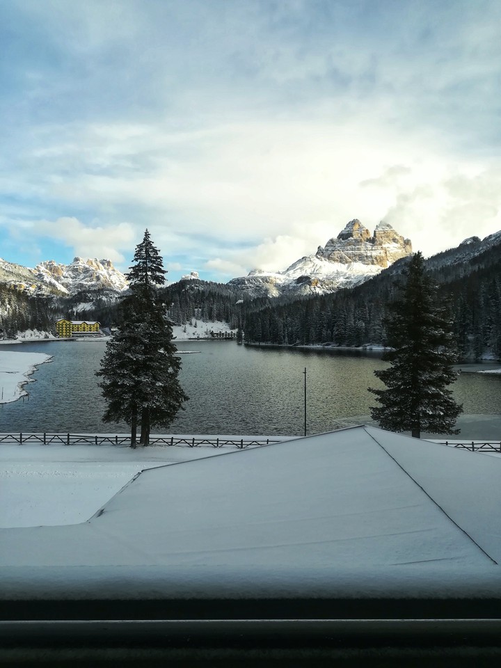 winter lake from Dolomites