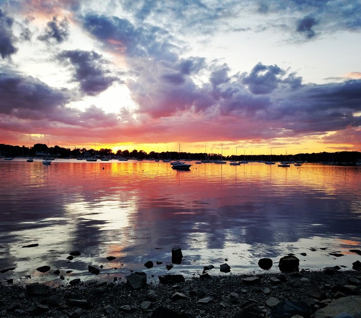 Sunset over the harbor
