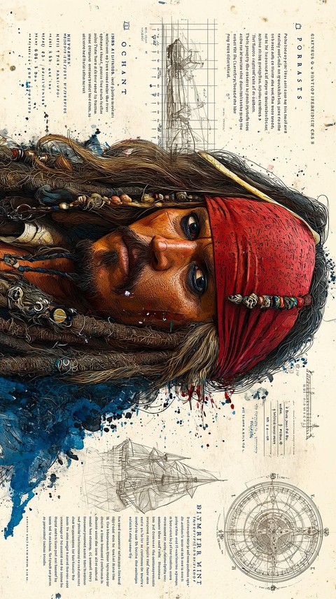 רקעים buccaneer, moustache