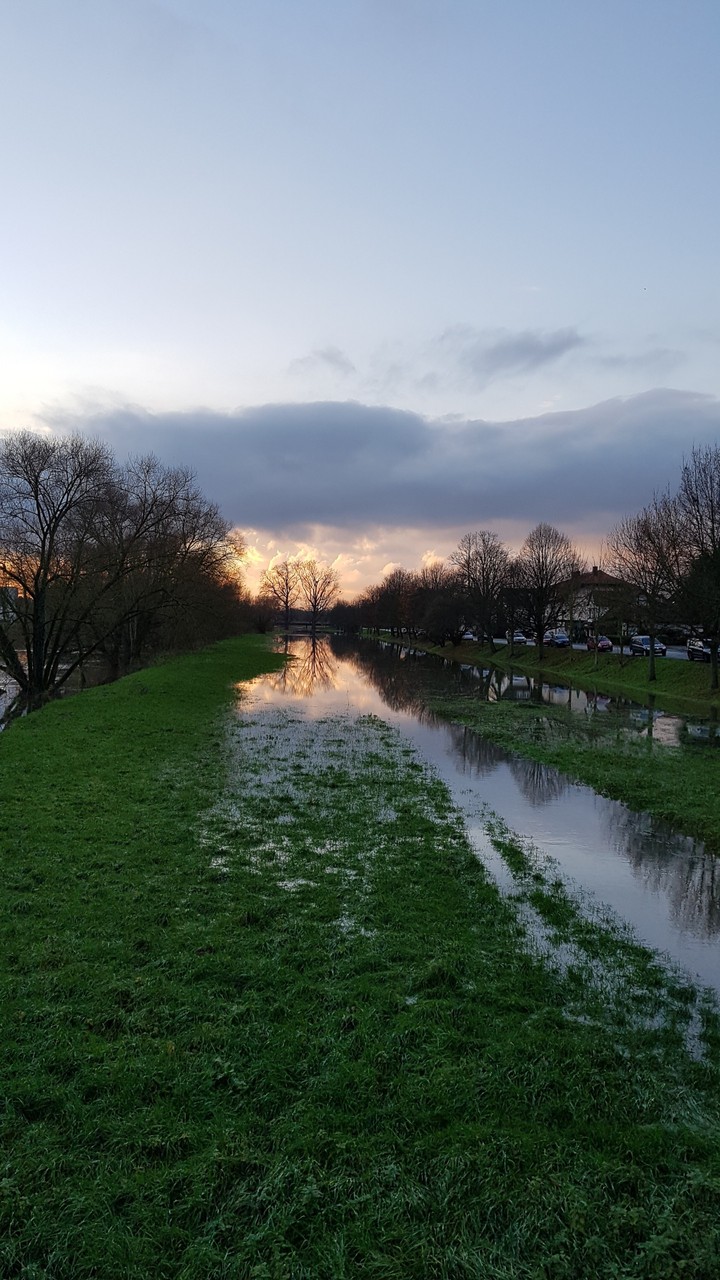 Flooded countryside