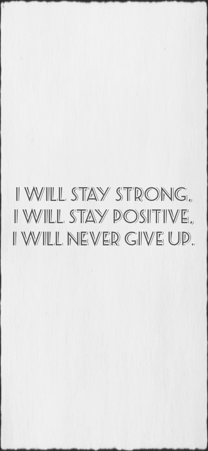 Never give up