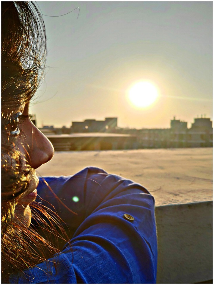 sunshine on a brown head ?