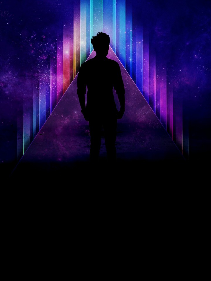 human with pyramid