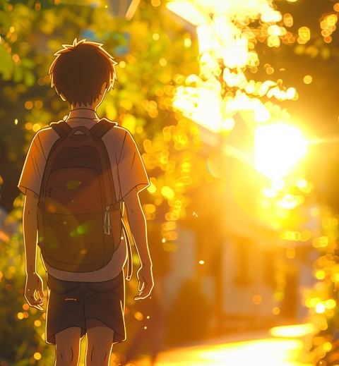 Anime boy school