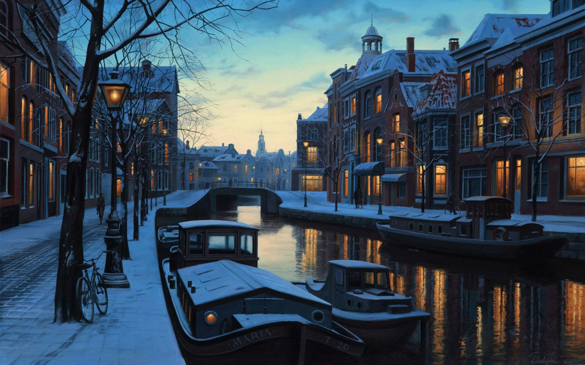 Amsterdam with snow