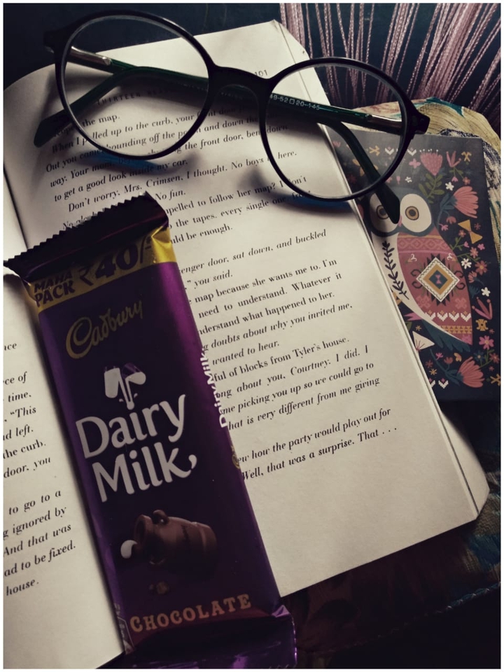 Story book and chocolate  is love