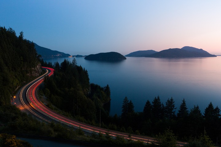 Highway golden hour long exposure 5K