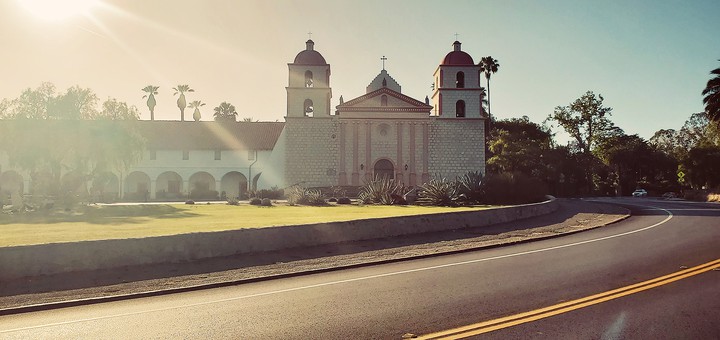 Santa Barbara Mission at Dusk